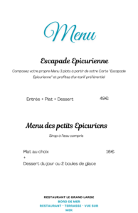 MENU AUTOMNE 2026 - Restaurant Le Grand Large
