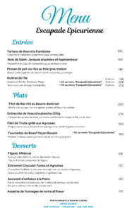 Menu Le Grand Large Octobre 2026